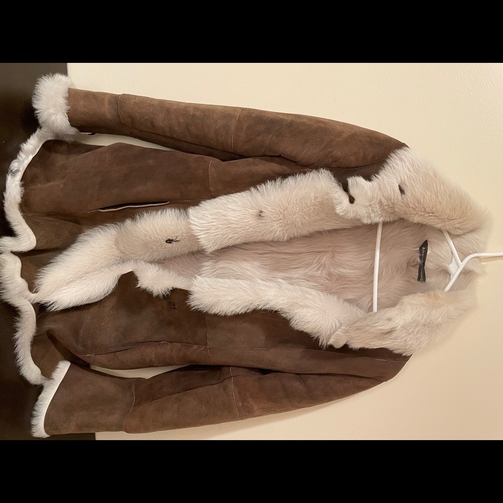 Andrew Marc Toscana Shearling Leather Coat
